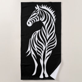 Tribales Zebrasilhouette Minimales Tierdesign Strandtuch