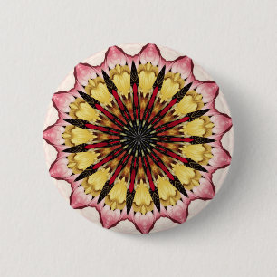 Tribalische Speere und verblassende Herzen Mandala Button