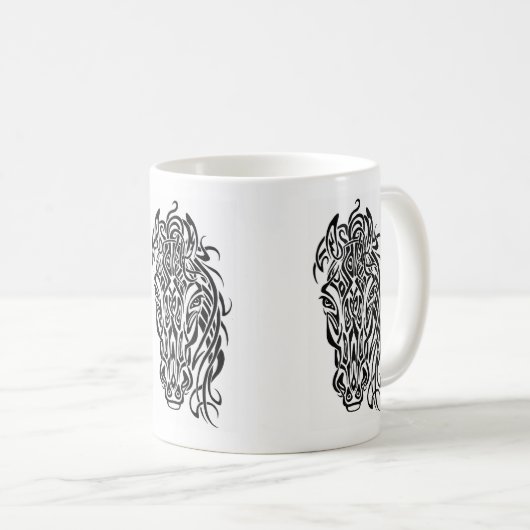Tribalized Pferd Kaffeetasse (VorderseiteRechts)