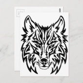TribalWolfWhiteBackground Postkarte (Vorne/Hinten)