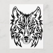 TribalWolfWhiteBackground Postkarte (Vorderseite)