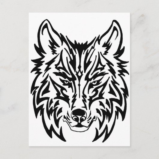 TribalWolfWhiteBackground Postkarte (Vorderseite)
