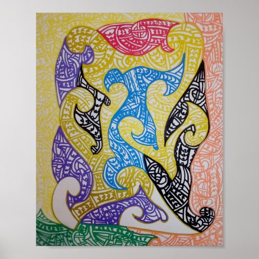 Tribe2 Maori Art by Roger R Whiteside Poster (Vorne)