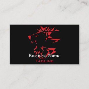 Tribe Roar Lion Red auf Black Business Card Visitenkarte