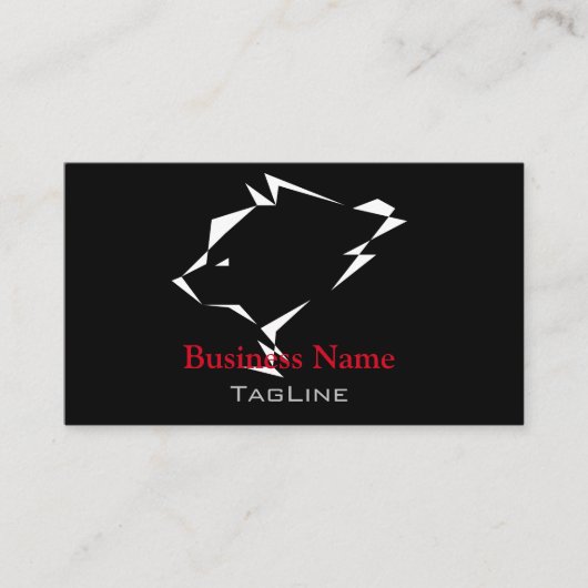 TribeBear Red auf Black Business Card Visitenkarte (Vorderseite)