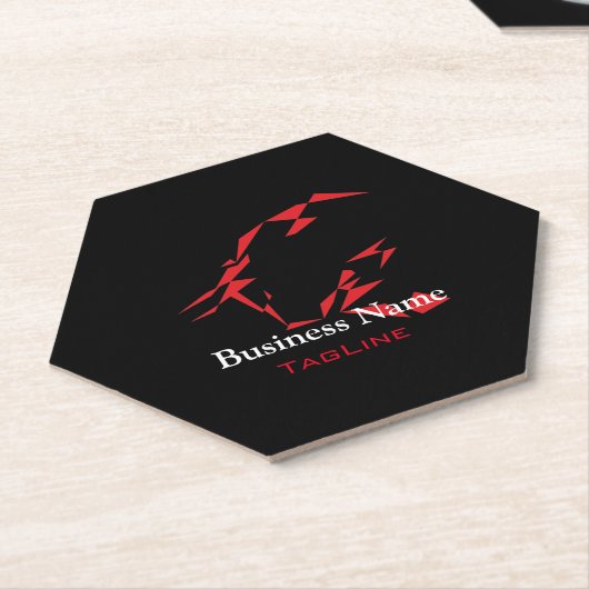TribeBull Red auf Black Business Card Paper Unters Untersetzer (angewinkelt)