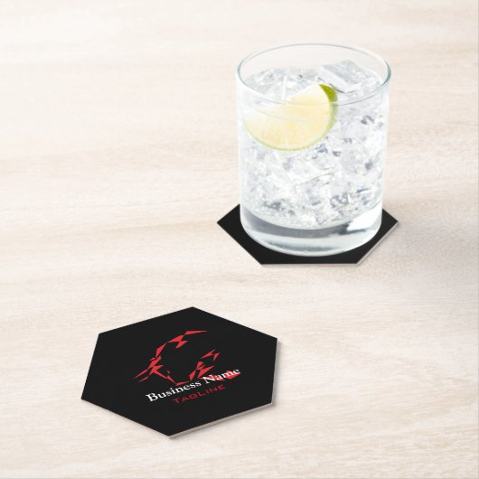 TribeBull Red auf Black Business Card Paper Unters Untersetzer (Vor Ort)