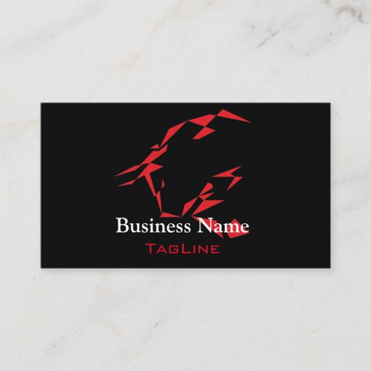 TribeBull Red auf Black Business Card Visitenkarte (Vorderseite)