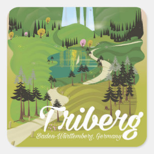 Triberg, Baden-Württemberg, Deutschland Quadratischer Aufkleber