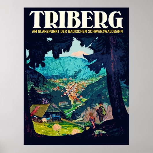 Triberg im Schwarzwald, Blick aus dem schwarzen Wa Poster (Vorne)