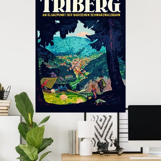 Triberg im Schwarzwald, Blick aus dem schwarzen Wa Poster (Heimbüro)
