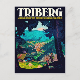 Triberg im Schwarzwald, Blick aus dem Schwarzwald Postkarte