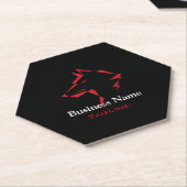 TribeWolf Red auf Black Business Card Untersetzer (angewinkelt)