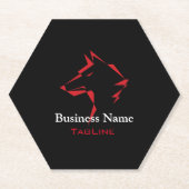 TribeWolf Red auf Black Business Card Untersetzer (Vorderseite)