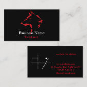 TribeWolf Red auf Black Business Card Visitenkarte (Vorne/Hinten)