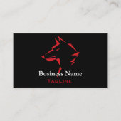 TribeWolf Red auf Black Business Card Visitenkarte (Vorderseite)