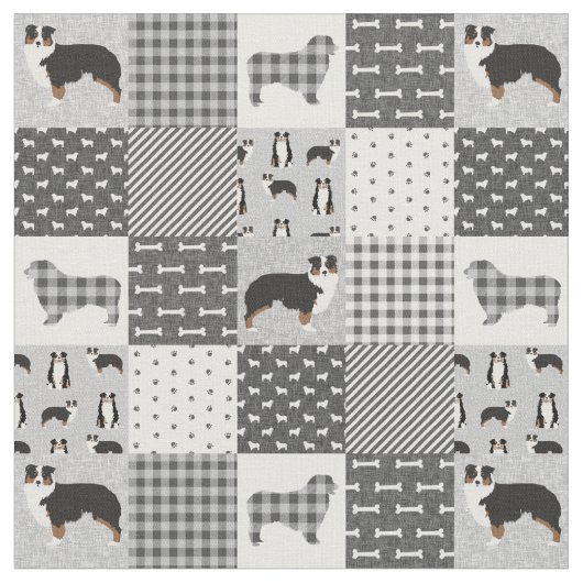 Tribfarbene ausie Flickwerk-Cheatquilette Stoff (Nahaufnahme)