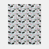 Tribfarbene Corgi-Kirschblüten Fleecedecke (Vorderseite)