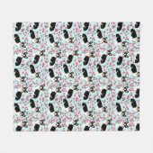 Tribfarbene Corgi-Kirschblüten Fleecedecke (Vorderseite (Horizontal))