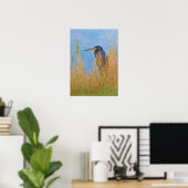 Tribfarbener Heron am See Poster (Heimbüro)