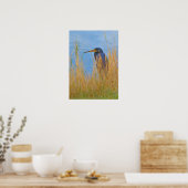 Tribfarbener Heron am See Poster (Küche)