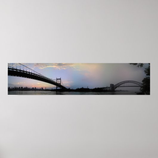Triborough and Hell Gate Bridges Panorama Poster (Vorne)