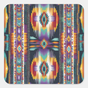 Tribut an Native American Abstract S4 Quadratischer Aufkleber