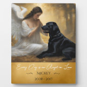 Tribut für den Verlust des schwarzen Labors Angel  Fotoplatte (Vorderseite)