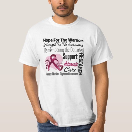Tribut-Hoffnungs-Collage - multiples Myeloma T-Shirt (Vorderseite)