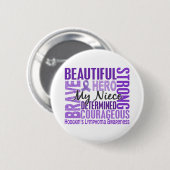 Tribut-quadratisches Nichte Hodgkins Lymphom Button (Vorne & Hinten)