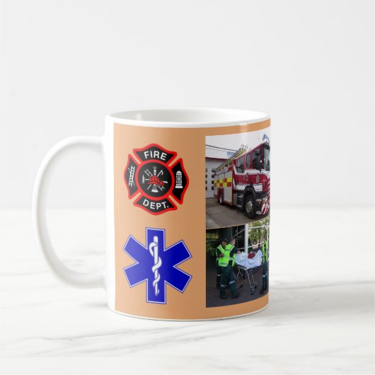 Tribut-Tasse - Feuerwehrmänner u. EMT Kaffeetasse (Links)