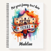 Tribut von Texas an Alamo und Langhorn Notizblock (Vorderseite)