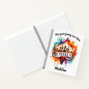 Tribut von Texas an Alamo und Langhorn Notizblock