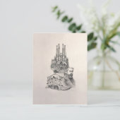 "Tribut zu Gaudi " Postkarte (Stehend Vorderseite)