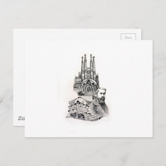 Tribut zu Gaudi. Postkarte (Vorne/Hinten)