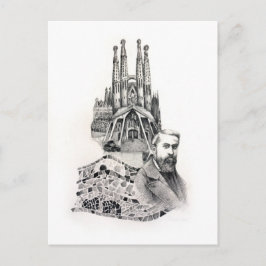 Tribut zu Gaudi. Postkarte