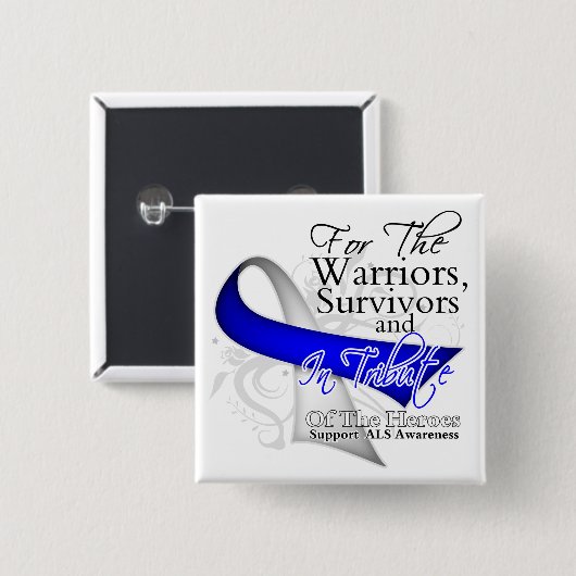 Tribute ALS Lou Gehrigs Disease Awareness Button (Vorne & Hinten)