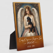 Tribute for Loss of Black Tan Dachshund Angel Fotoplatte (Seite)