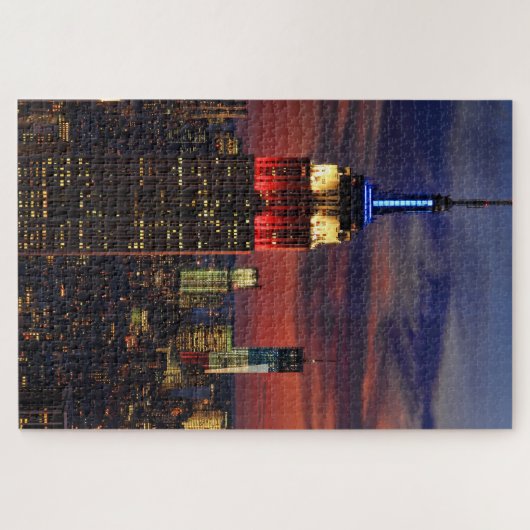 Tribute In Light Sept 11, World Trade Center ESB # Puzzle (Horizontal)