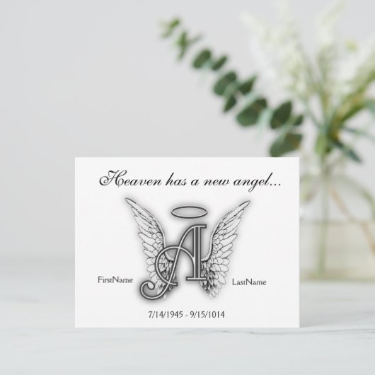 Tribute Letter A Postkarte (Stehend Vorderseite)