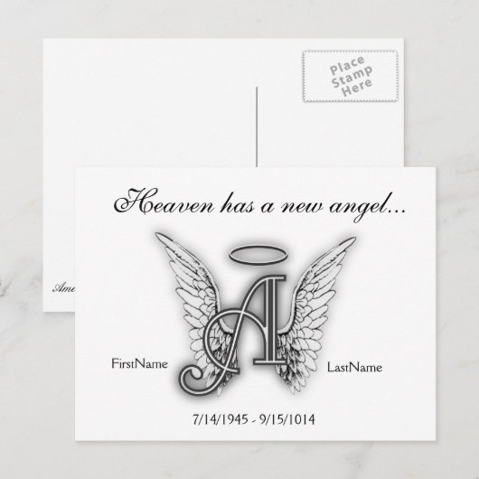 Tribute Letter A Postkarte (Vorne/Hinten)