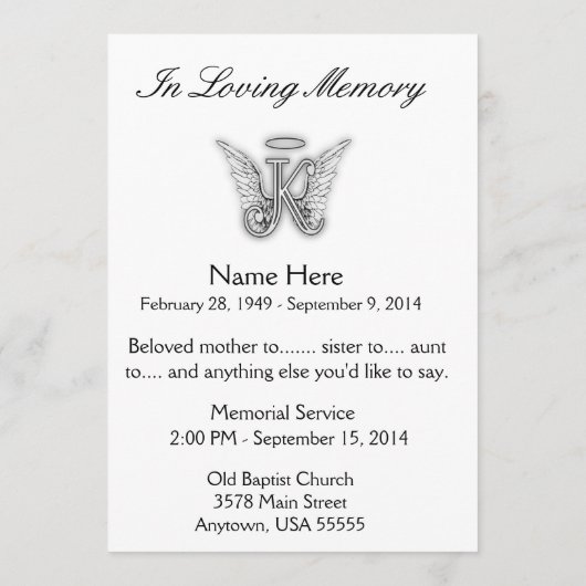 Tribute Letter K Programm (Rückseite)