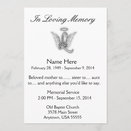 Tribute Letter L Programm (Rückseite)