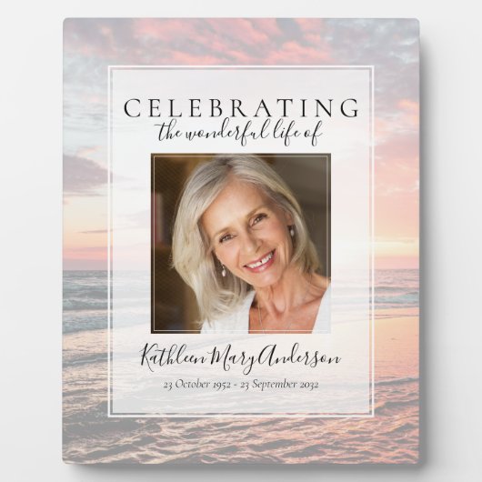 Tribute of Sunset Ocean Memorial Foto Fotoplatte (Vorderseite)