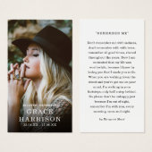 Tribute Photo Sympathy Funeral Prayer Card (Vorne & Hinten)