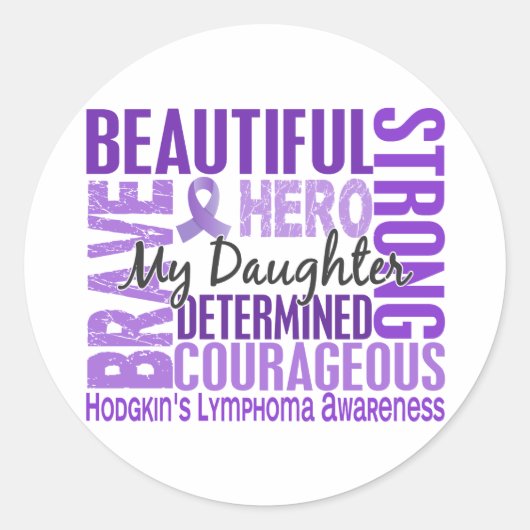 Tribute Square Daughter Hodgkins Lymphoma Runder Aufkleber (Vorderseite)