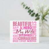 Tribute Square Ehefrau Brustkrebs Postkarte (Stehend Vorderseite)