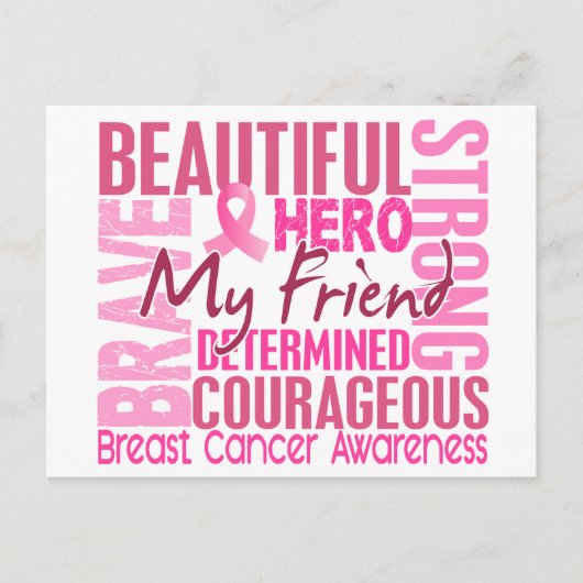 Tribute Square Friend Brustkrebs Postkarte (Vorderseite)