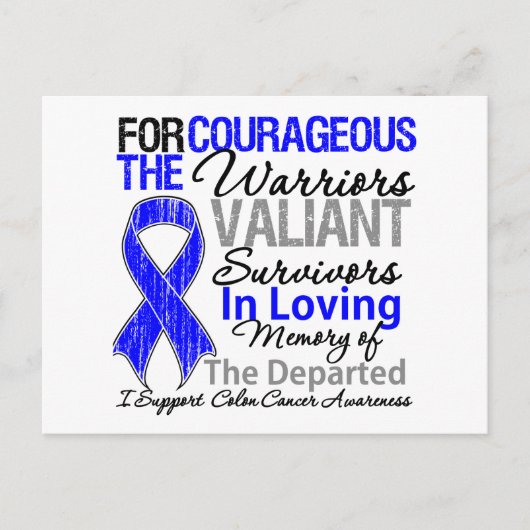 Tribute Support Colon Cancer Awareness Postkarte (Vorderseite)