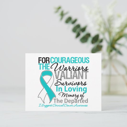 Tribute Support Zervical Cancer Awareness Postkarte (Stehend Vorderseite)